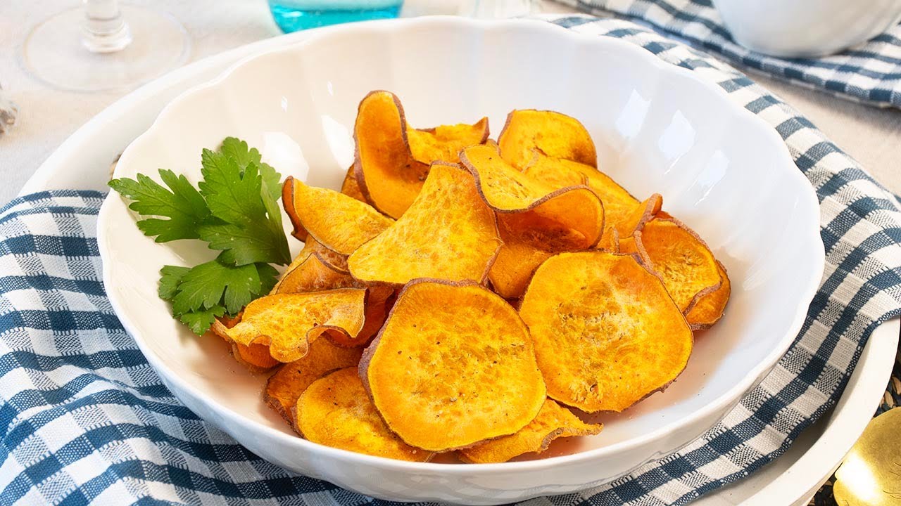 chips de boniato en freidora de aire