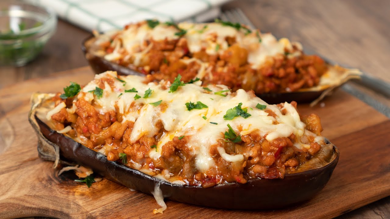 berenjenas rellenas de carne sin bechamel