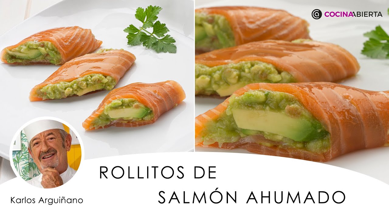 aperitivos con salmon ahumado y aguacate