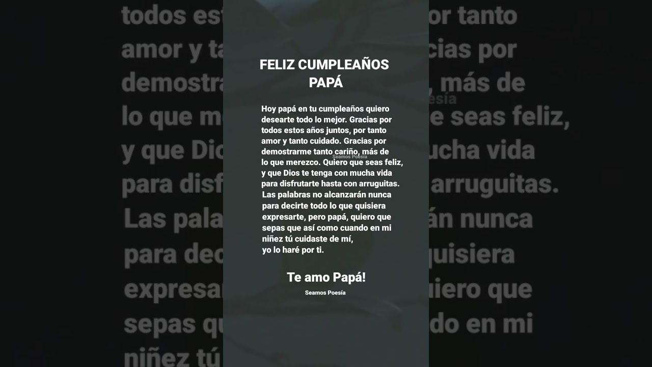 carta para felicitar a un padre por su cumpleaños