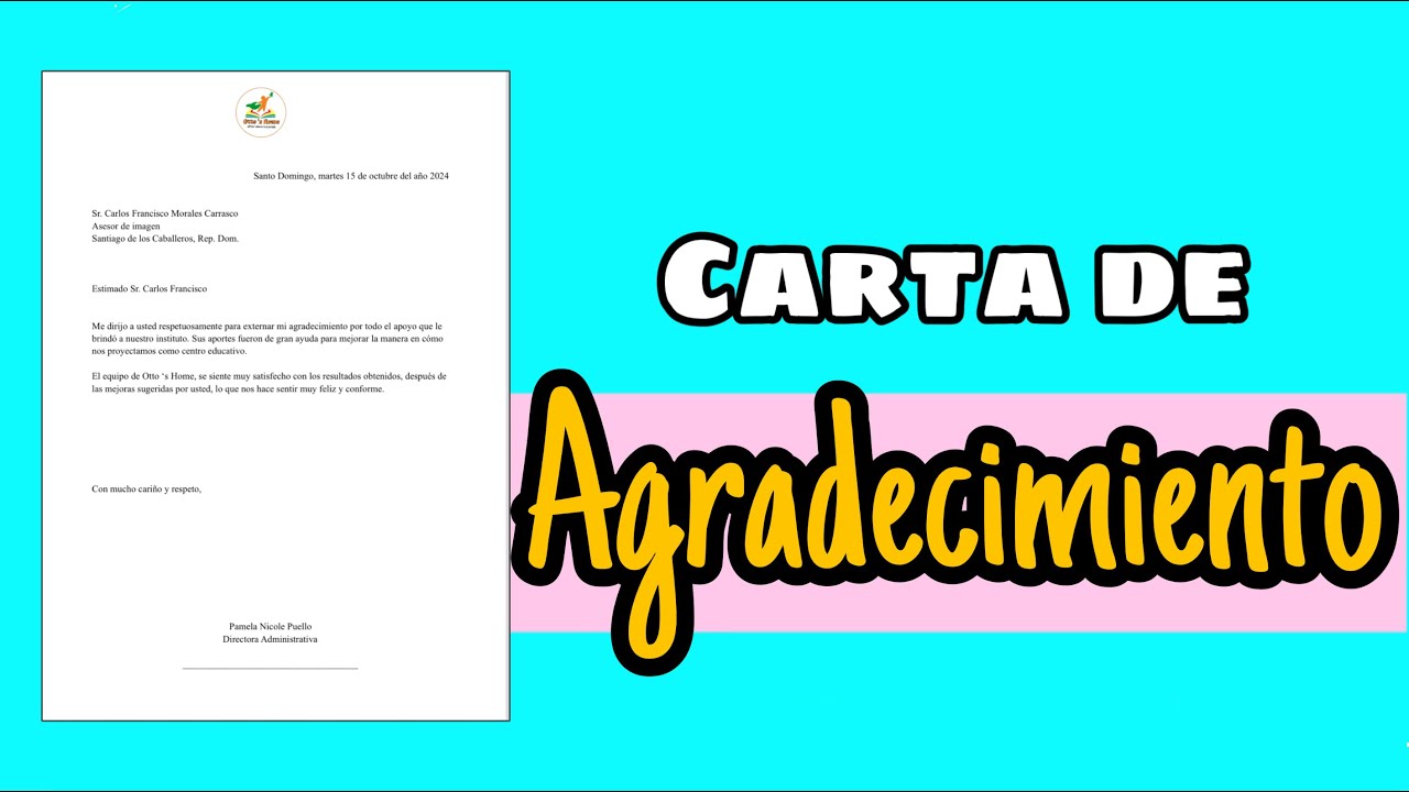 carta de agradecimiento a una empresa