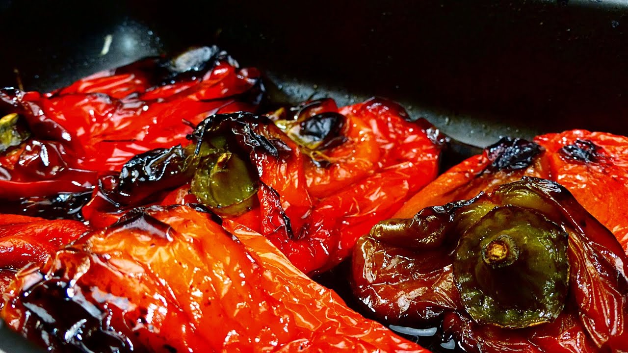 como asar pimientos rojos en horno