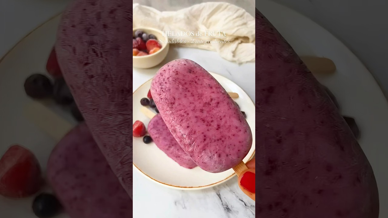 helado casero de frutas y leche