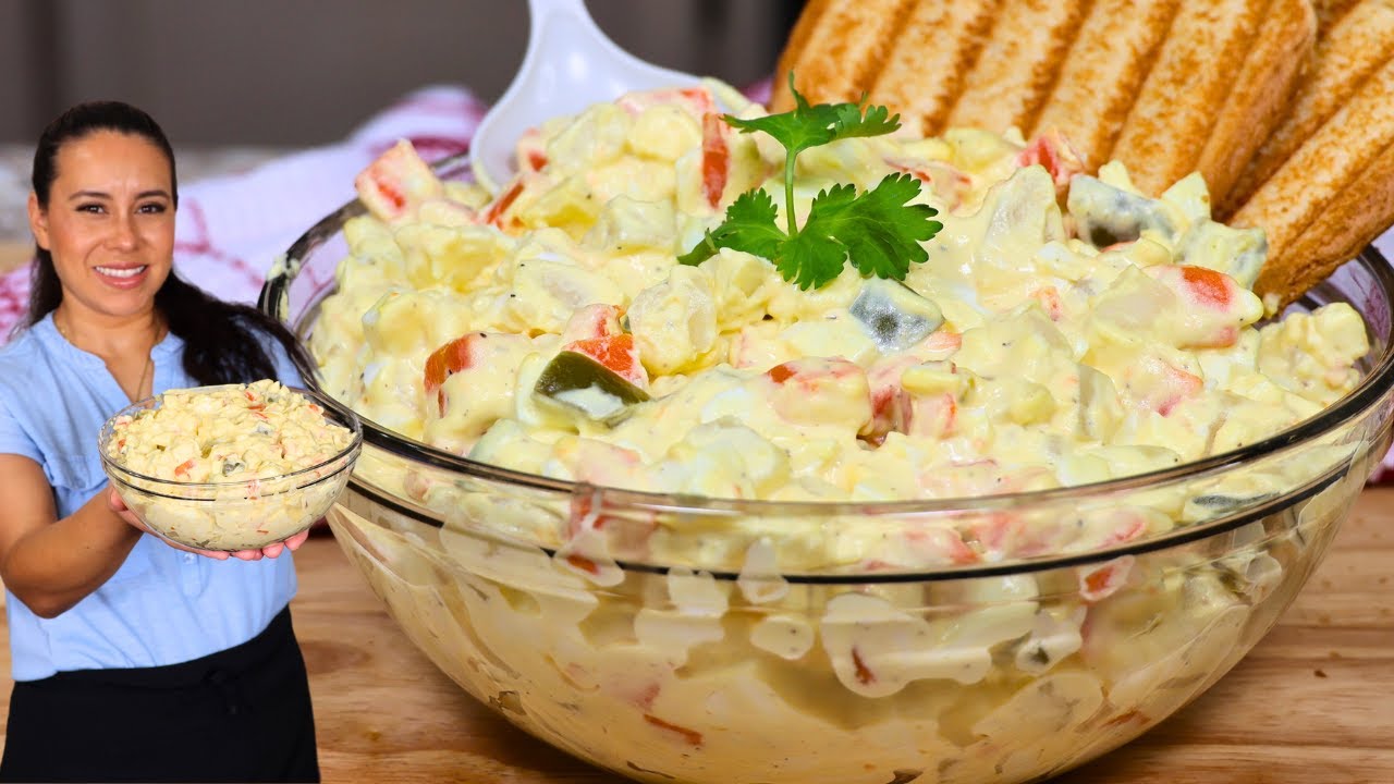 ensalada de patata y huevo con mayonesa