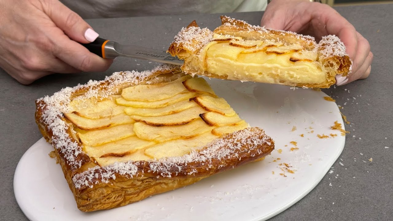 receta de tarta de manzana con hojaldre